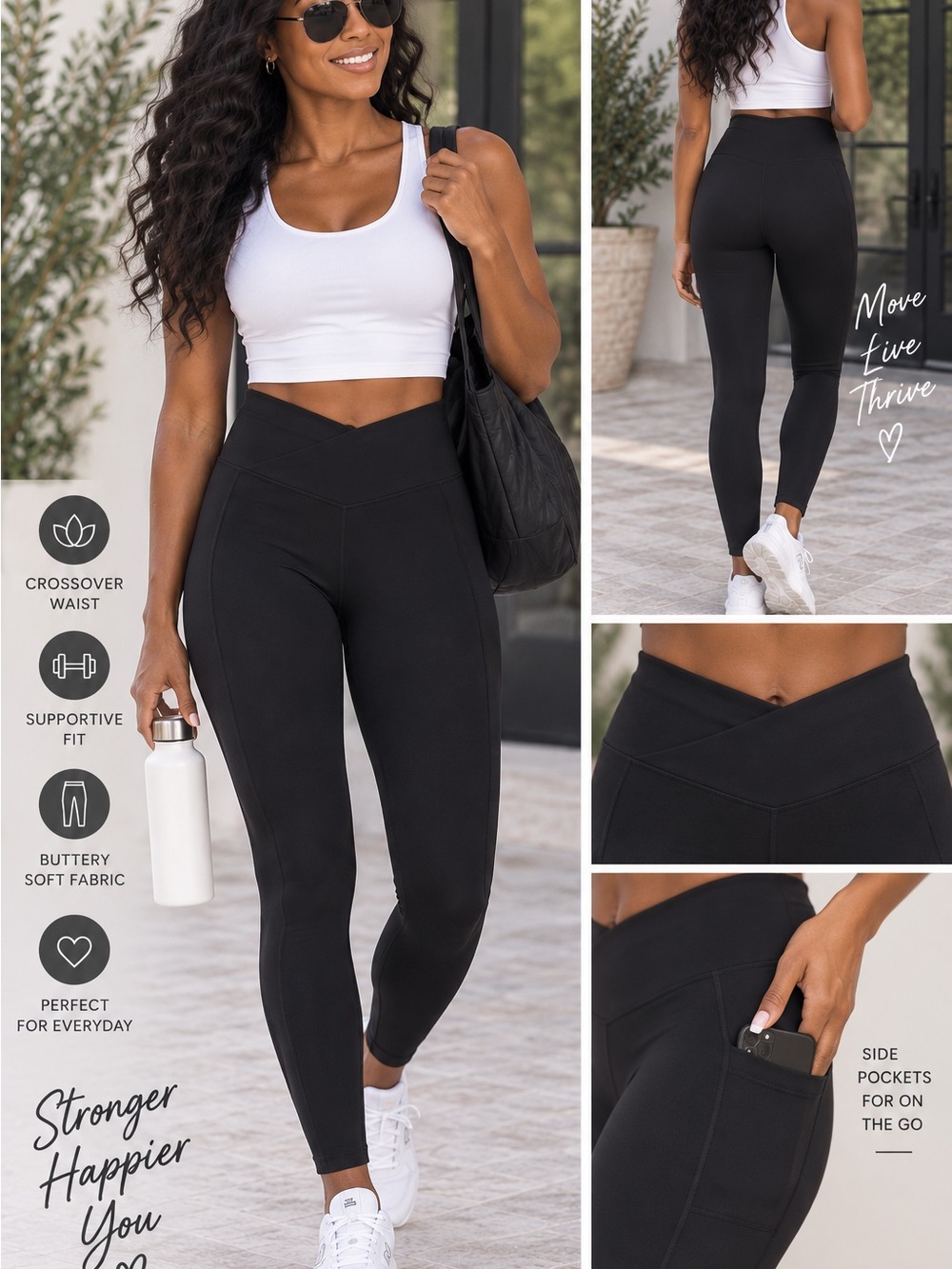 aerie Black High-Waist Crossover Leggings